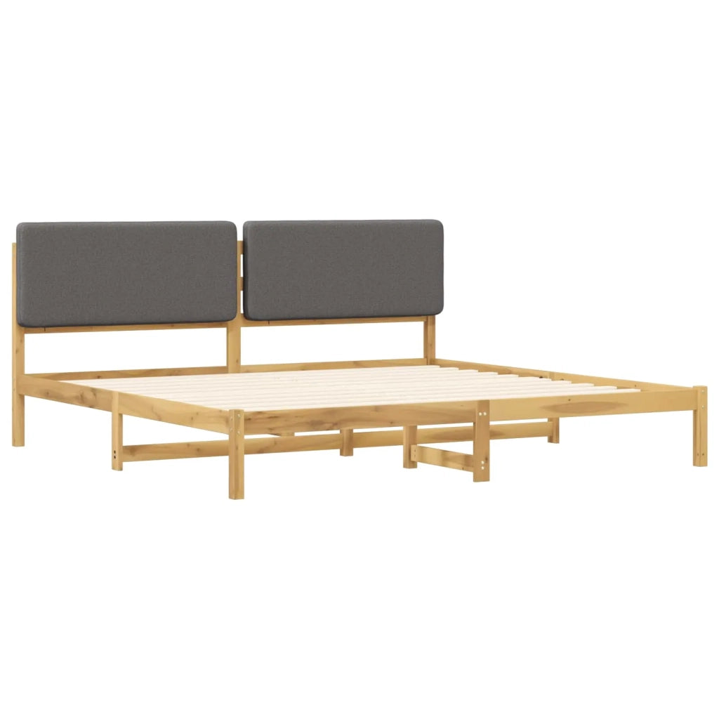 Letto con Testiera Rivestita Bianco lavato e grigio chiaro 3405055