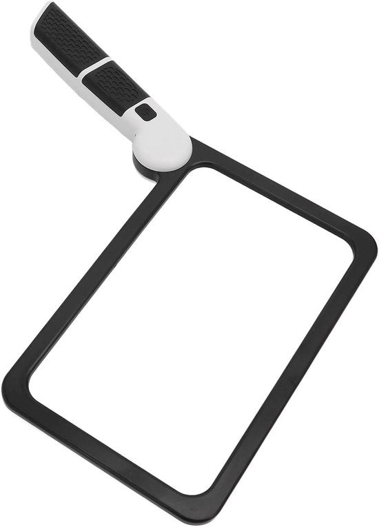 Vergrootglas con Luce e 5x Amplificazione - 48 Led Vergrootglas Rettilineo con Manigliona Pieghevole e 3 Modalità di Illuminazione per Seniores - Adatto per Giornali, Libri - Illuminazione per Ipovedenti