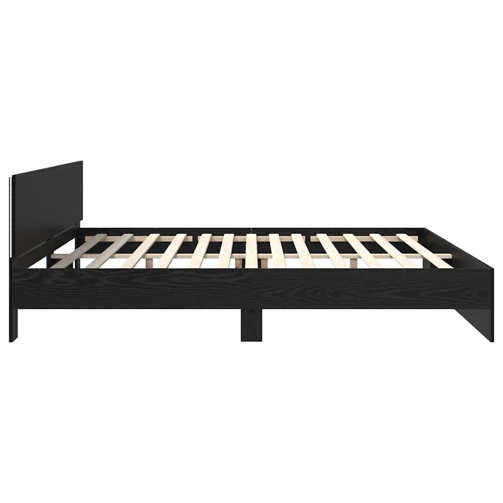 Struttura del letto Rovere Nero 180 x 200 cm Legno multistrato