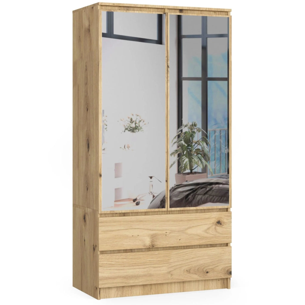 Armadio AKORD S90 Quercia Artisan 90 cm 2 ante 2 cassetti 90x51x180 cm
