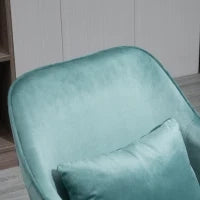 Poltrona da Ufficio con Massaggi in Velluto con Funzione di Vibrazione, 55 cm x 65 cm x 86 cm, Verde