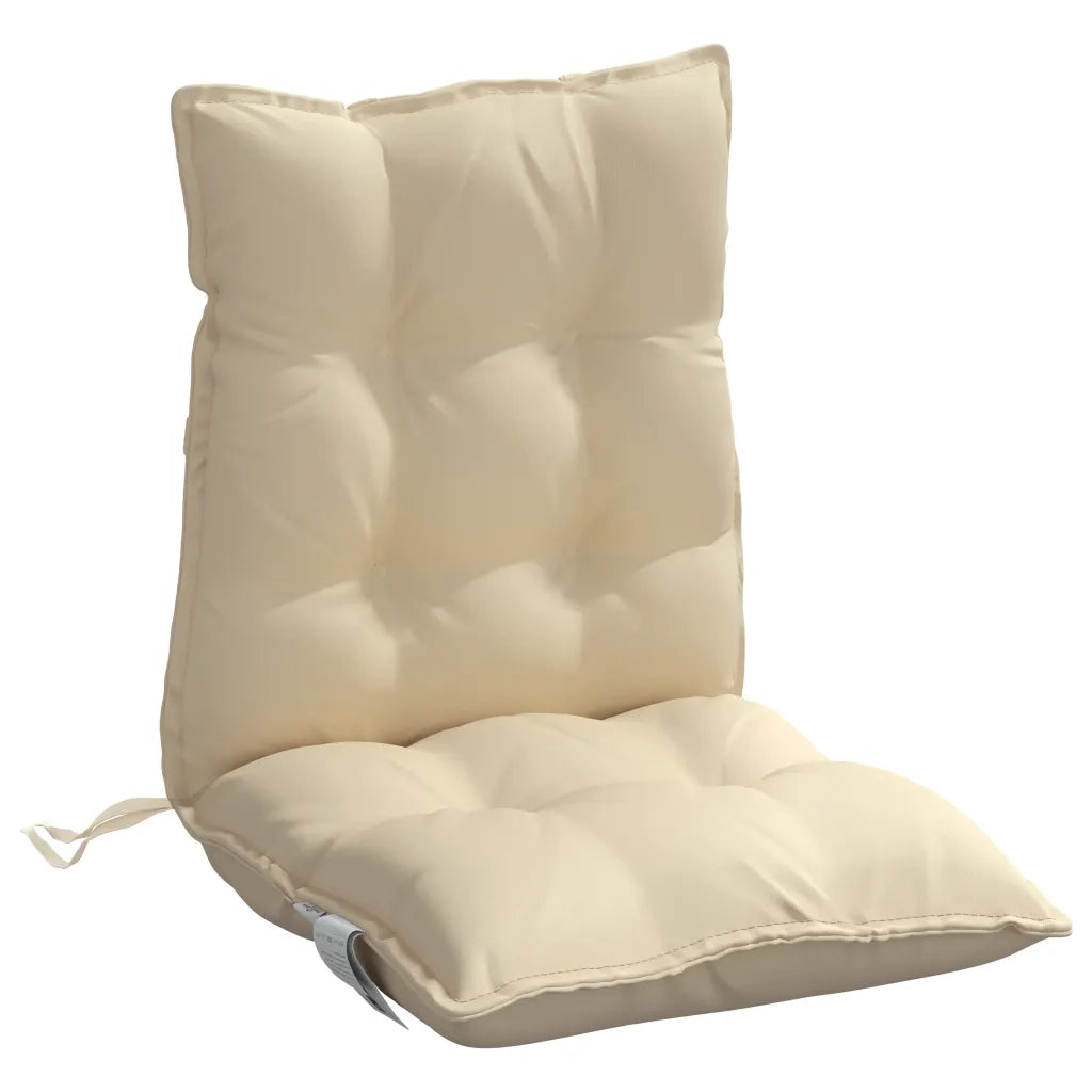 Cuscini per Sedia Schienale Basso 4 pz Beige in Tessuto Oxford 377681