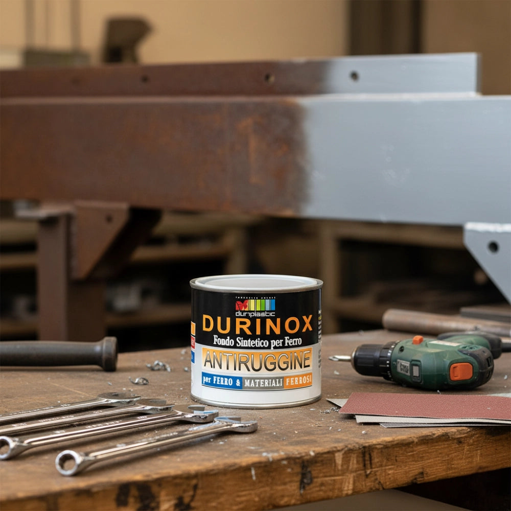 Durilux antiruggine sintetico fondo per ferro di alta qualità *** formato 2.5 lt, colore- grigio perla 519 ral 7001,...