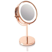 Rio MMST Specchio cosmetico da trucco LED ingrandimento 1x 5x doppia faccia colore Oro Rosa