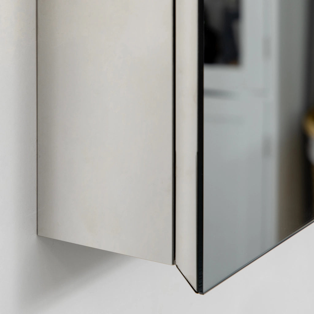 Mobile da Bagno a Parete con Specchio ¨C Xylo ¨C 3 Ripiani, Argento, 39x12x60 cm