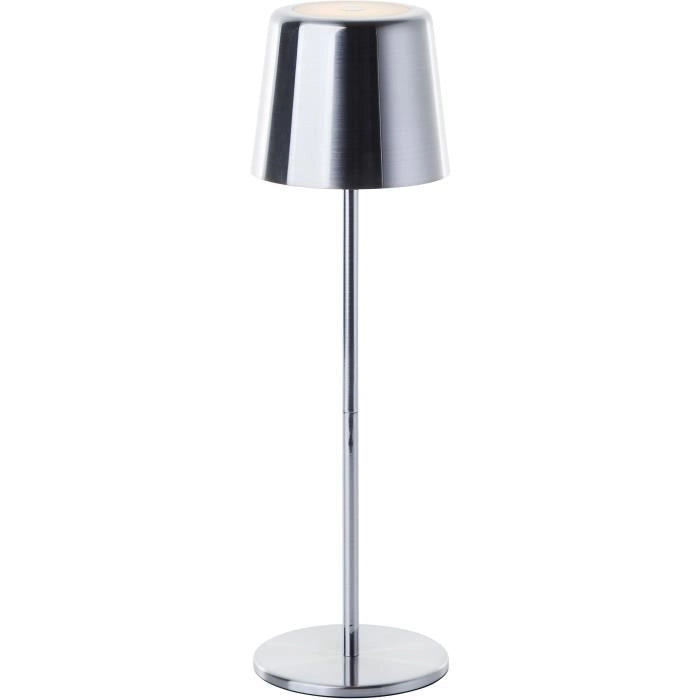 Lampada da tavolo da esterno - BRILLIANT - XAANA - Ricaricabile - Cromo - LED - 2W - 160lm - CCT - DIM - USB - IP44