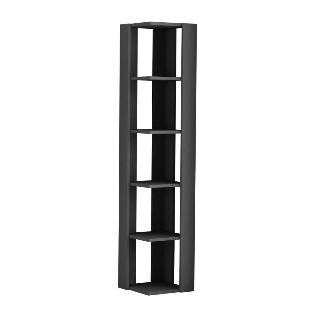 Libreria angolare 5 ripiani 34x34x161 Nati colore antracite
