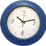 Orologio da Parete cornice in ecopelle tondo blu 35 cm nazareno
