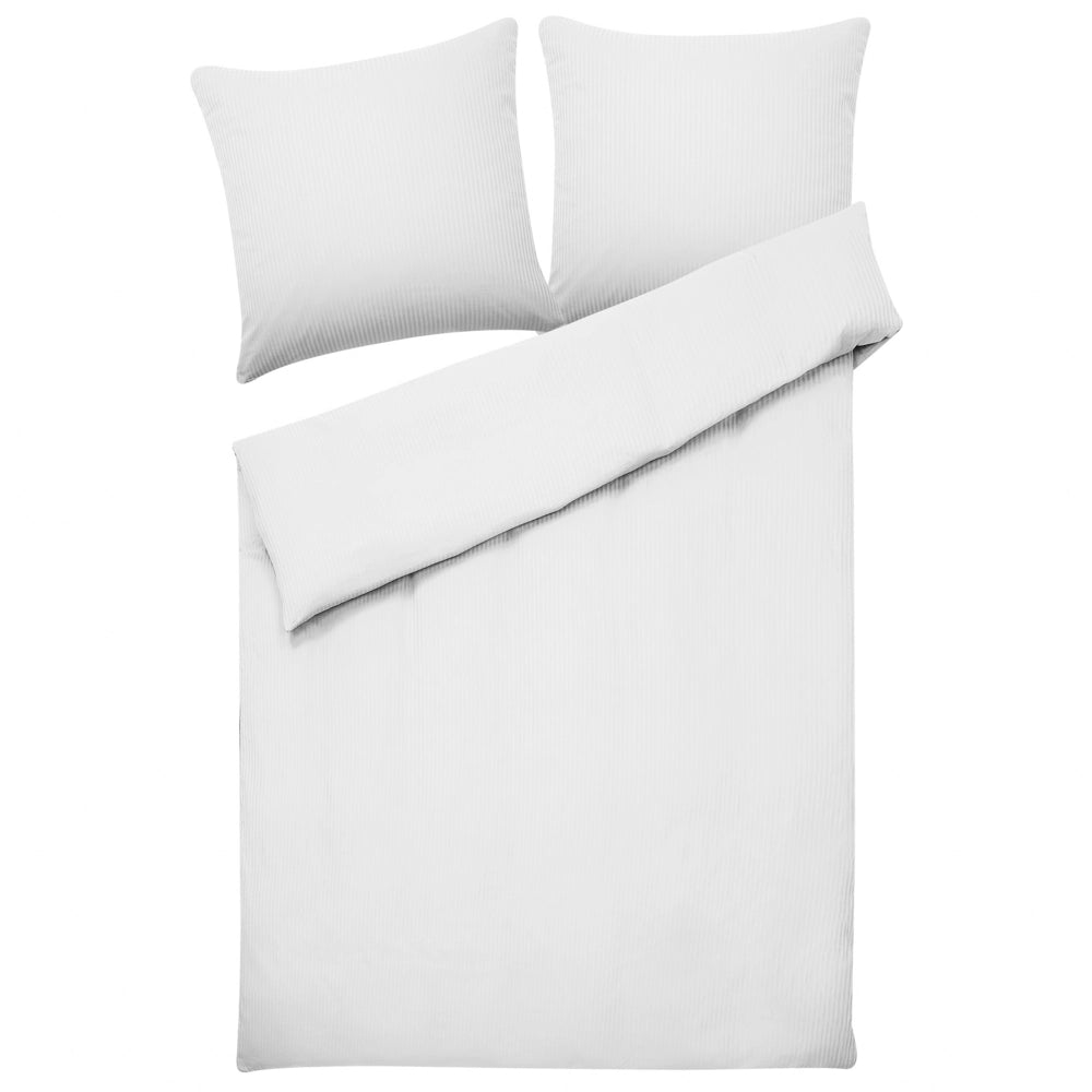 Set di biancheria da letto 155 x 200 cm in cotone a tinta unita bianco camera da letto stile classico