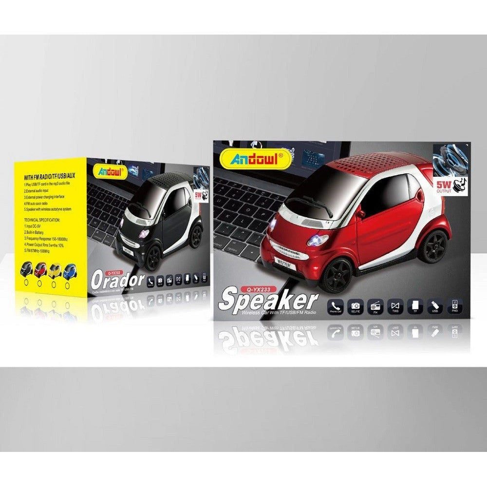 Trade Shop - Cassa Speaker Bluetooth Forma Auto Smart Stereo Tf Usb Aux Portatile Led Q-yx233 -
