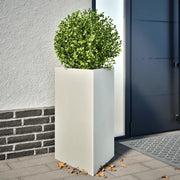 vidaXL Fioriere 2 pz Bianche Triangolari 50x43x75 cm in Acciaio