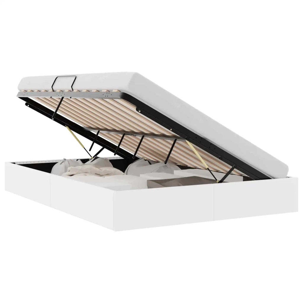 Letto con Contenitore Bianco Puro 137 x 190 cm Similpelle 3369973