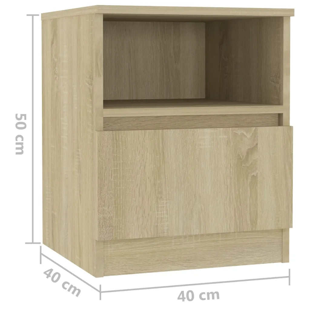 Comodino Rovere Sonoma 40x40x50 cm in Legno Multistrato 806163