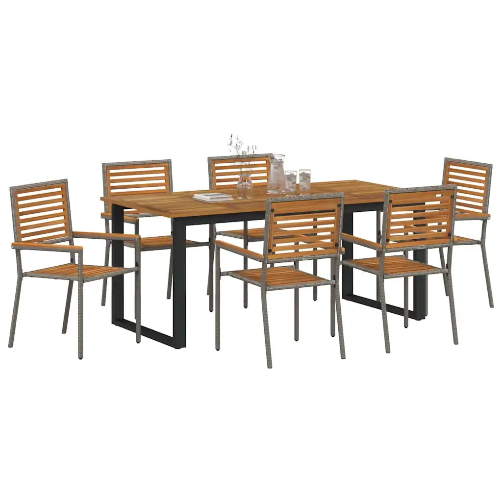Set da Pranzo per Giardino 7 pcs Grigio 3365464