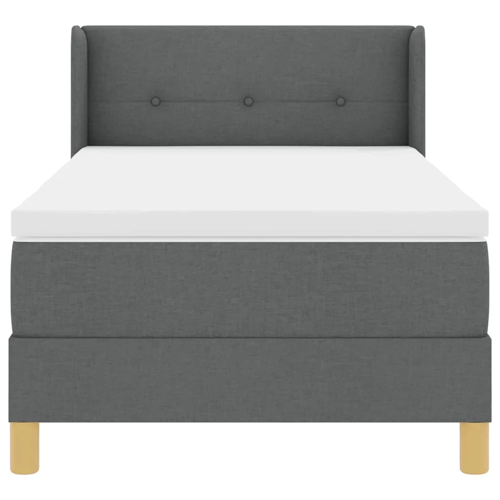 Letto a molle con materasso Grigio scuro 190 x 90 cm Tessuto 3341266