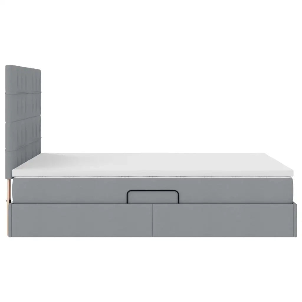 Letto con contenitore e materasso Grigio chiaro 140 x 190 cm