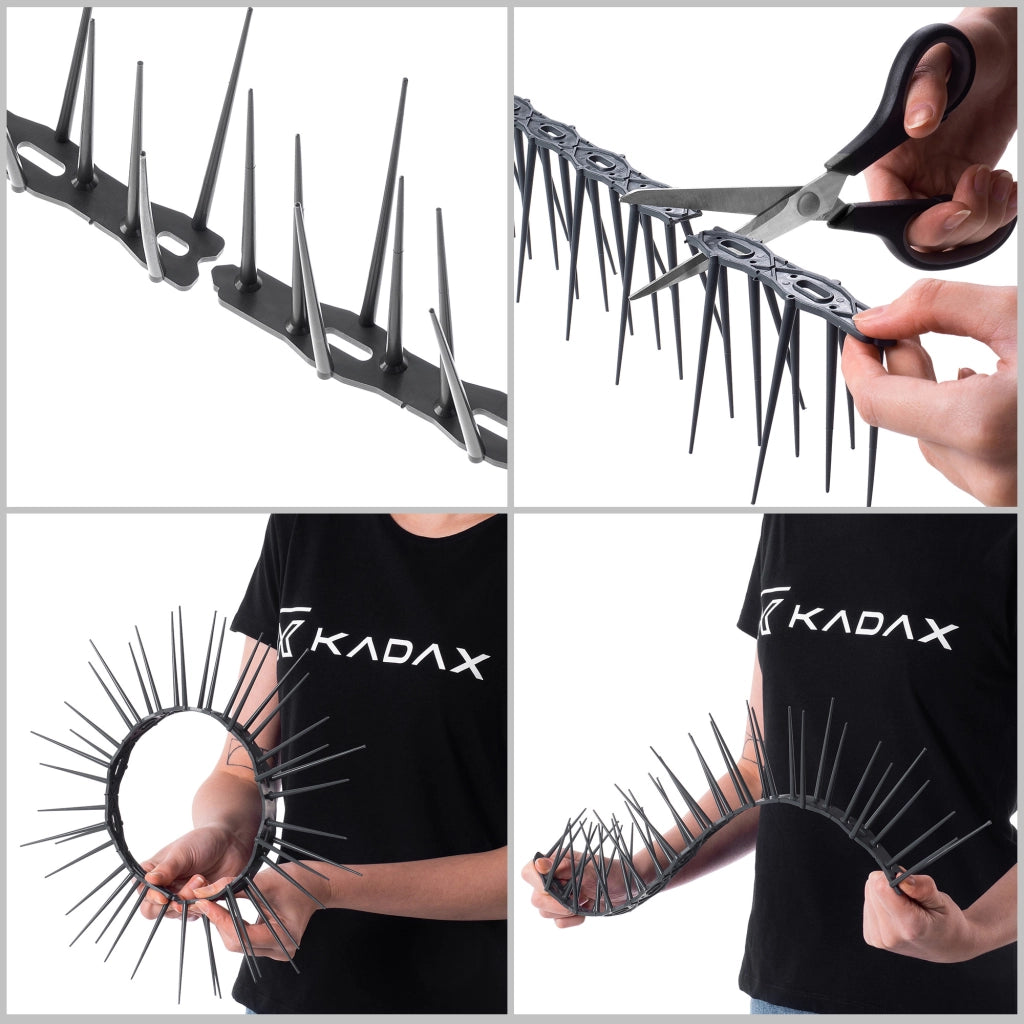 KADAX Punte anti-uccelli in plastica, alte 11,64 m, sicure, 24 pezzi