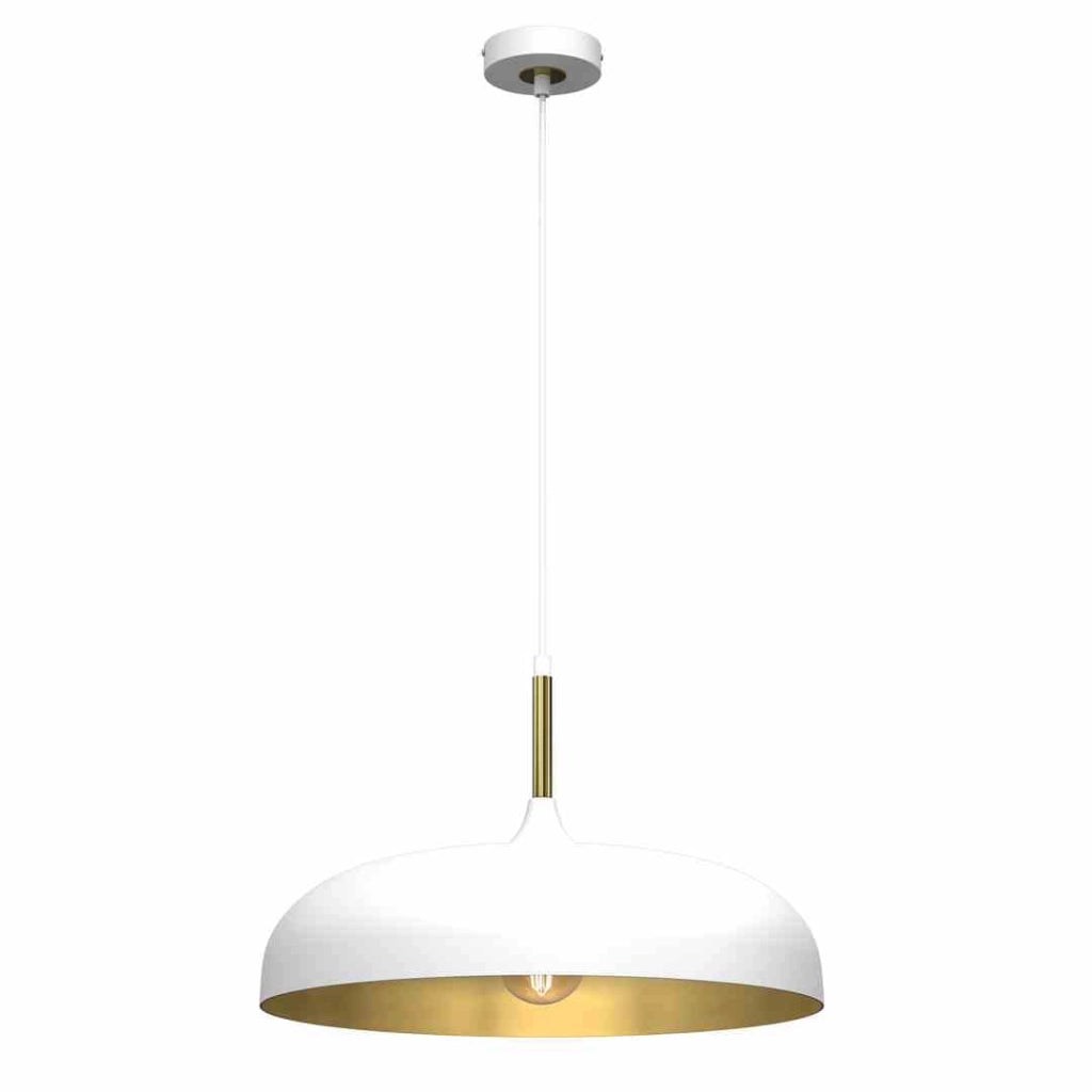 Lampadario a sospensione Milagro Lincoln bianco oro Ø45