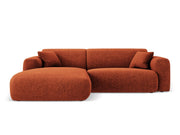 Cosmopolitan Design - Divano angolare sinistro "Nolio" 4 posti in ciniglia terracotta 