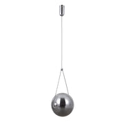 Lampada sospesa Rastia sfera vetro fumé cromo LED 12W Italux