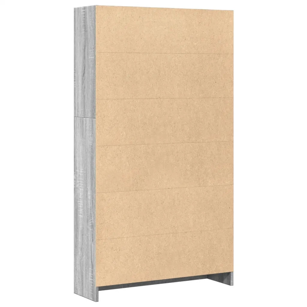 Libreria-Scaffale per Libri-Mobile di Stoccaggio Grigio Sonoma 80x24x143 cm in Legno Multistrato