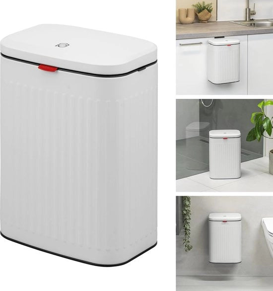 Afvalemmer 8 litri con coperchio scorrevole per cucina e bagno - versatile e elegante