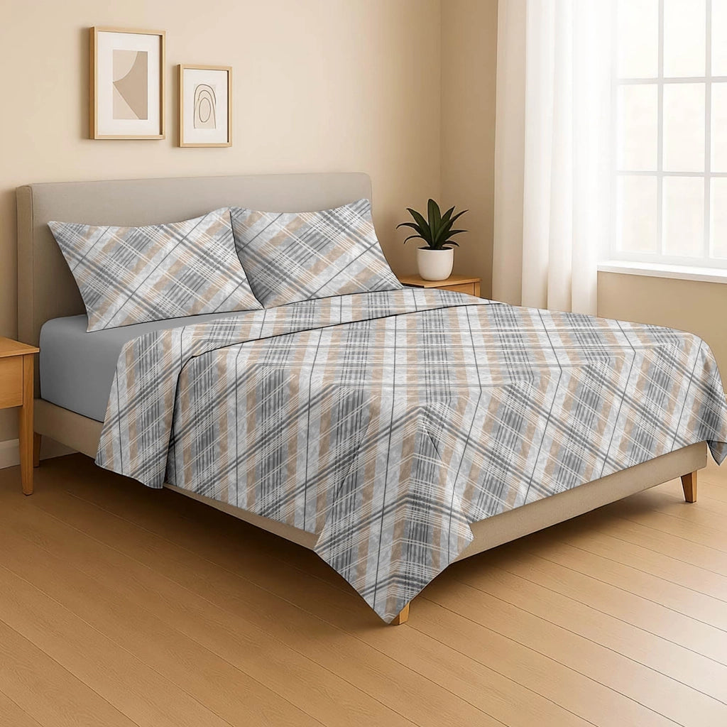 Completo Lenzuola Matrimoniale in Caldo Pile – Set Letto Invernale Morbido e Soffice, Lenzuola Termiche Matrimoniali Antipiega, Ideali per Notte Fredda RombiGrigio