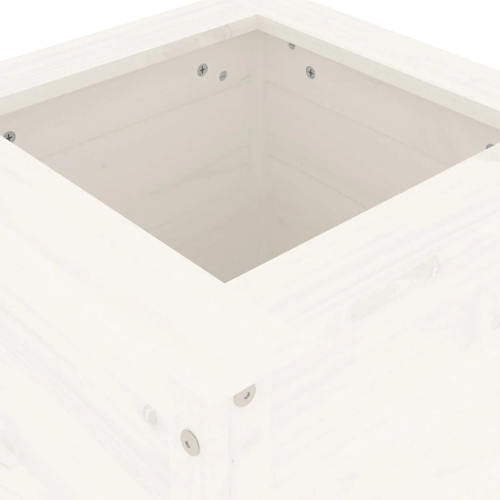 Fioriera rialzata per piante e fiori terrazza giardino 40 x 40 x 78 cm legno massello di pino bianco 02_0037579
