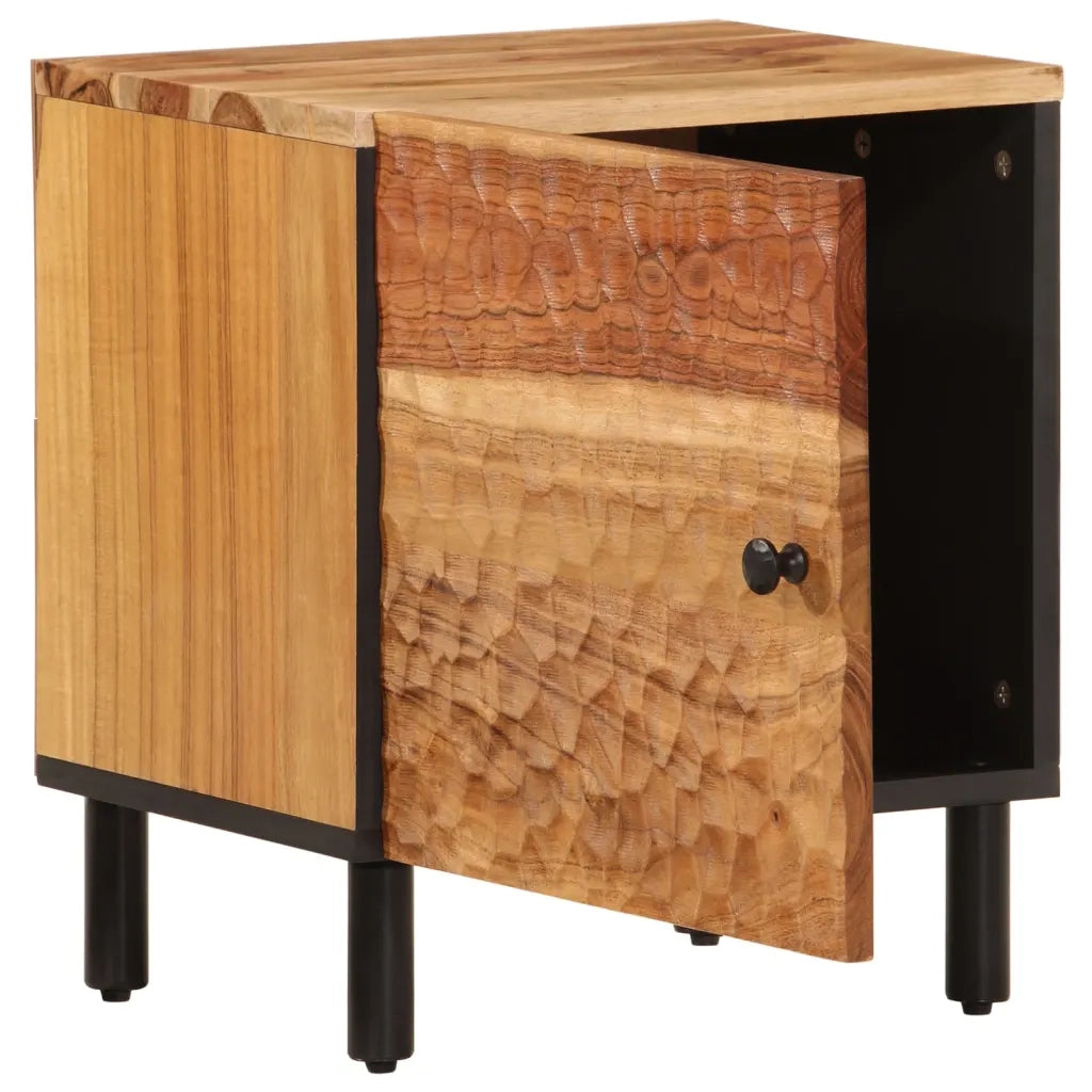 Comodini 2pz 40x33x46 cm in Legno Massello di Acacia 356852
