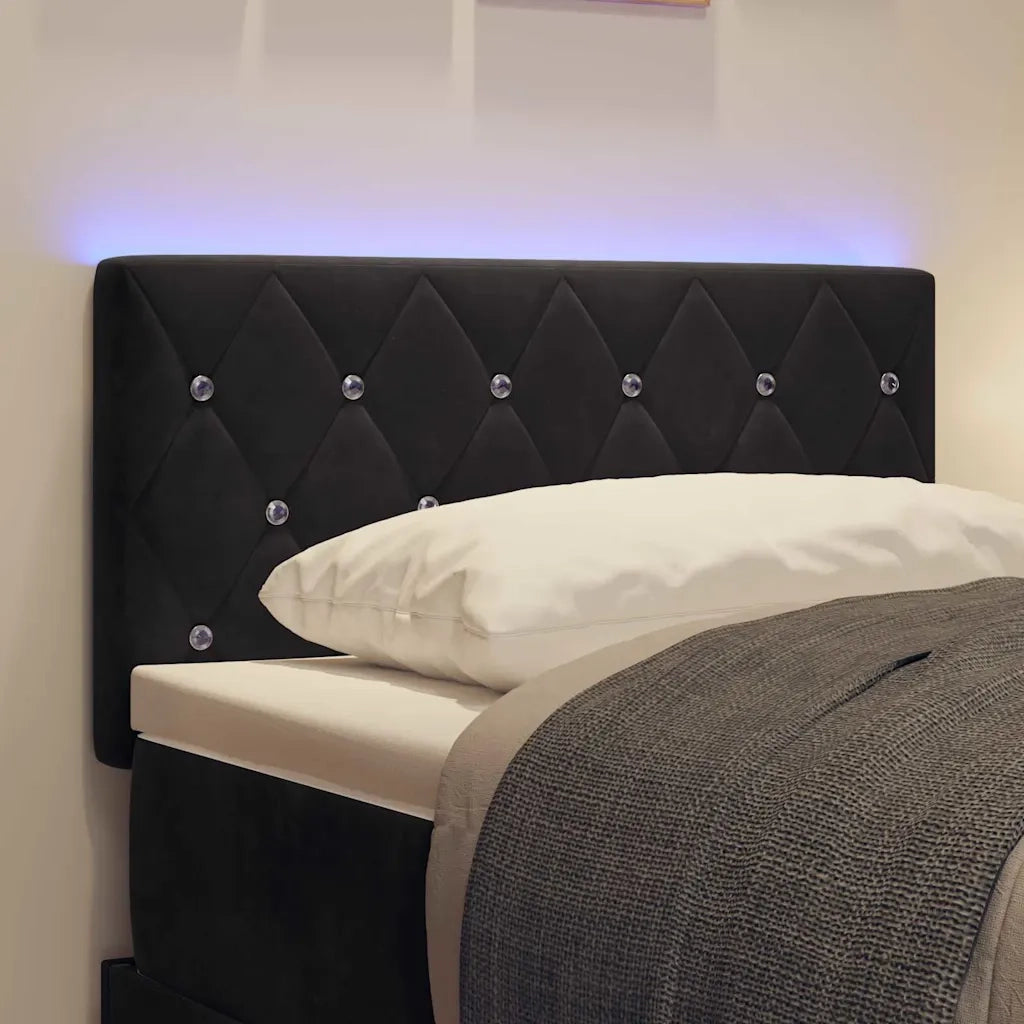 Testiera LED con strisce LED con testiera Nero 80 cm Velluto 3338043