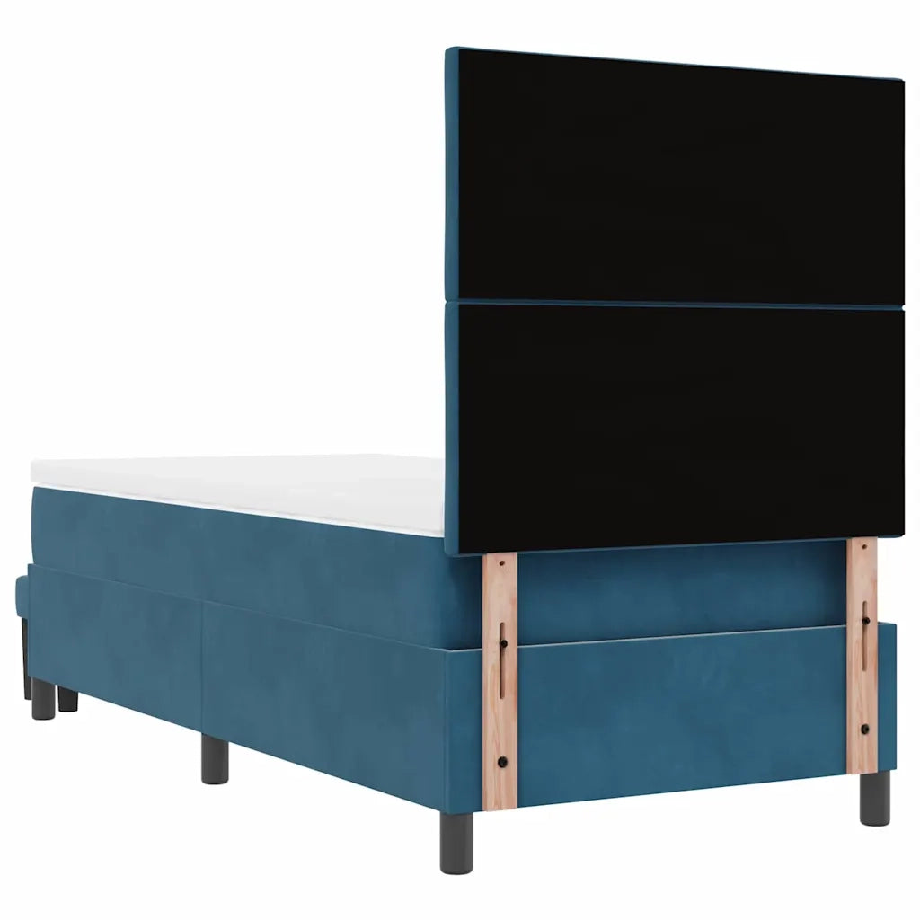 Letto a molle con testiera Blu scuro 200 x 90 cm Velluto 3344556