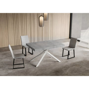 Tavolo allungabile 140/224x80cm Niket telaio Bianche - Cemento