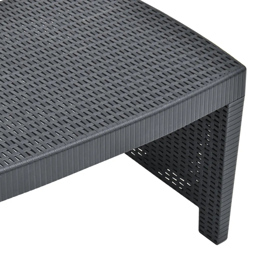 Set Salotto da Giardino 3 pz in Plastica Antracite 48824