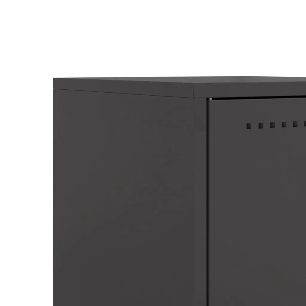 Comodino Nero 36x39x60,5 cm in Acciaio 846446