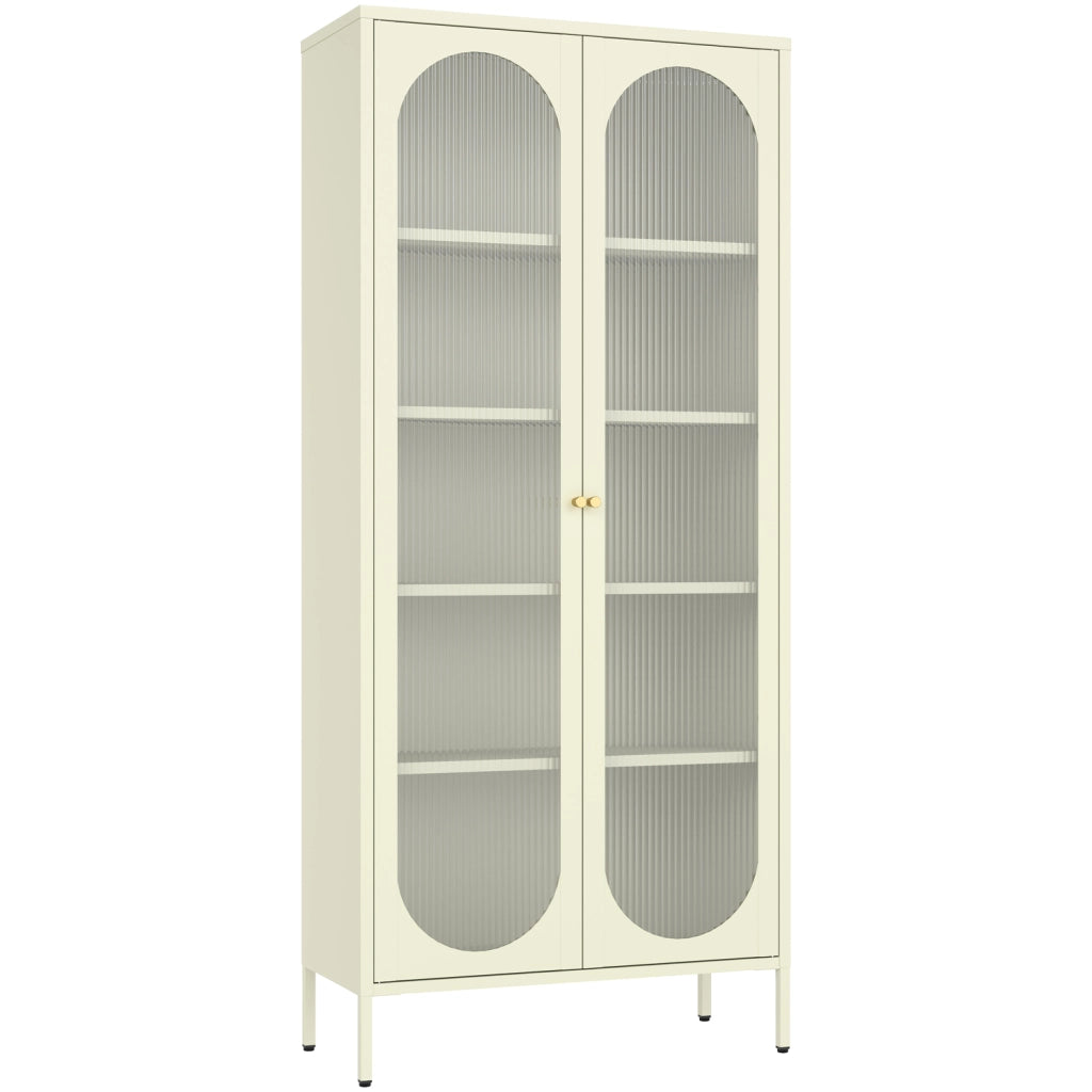 Armadio in metallo e vetro verde lime 180cm YASMINE