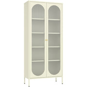 Armadio in metallo e vetro verde lime 180cm YASMINE