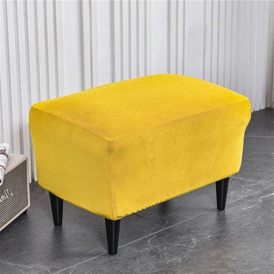 Hoes per poltrona ottomana rettangolare - Colore giallo - Materiale elastico e lavabile - Per salotto e camera da letto - Tela di velluto morbido