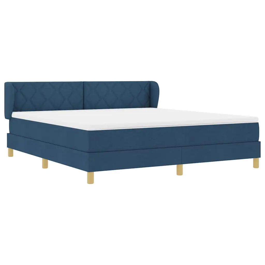 Letto a molle con testiera Blu 180 x 200 cm Tessuto 3340296