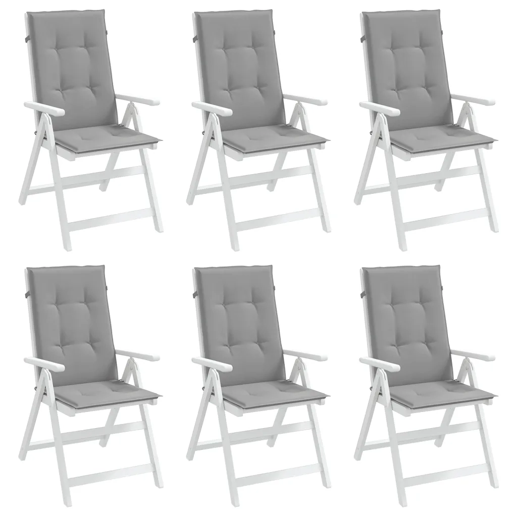 Cuscini per Sedie 6 pz Grigi 120x50x3 cm in Tessuto