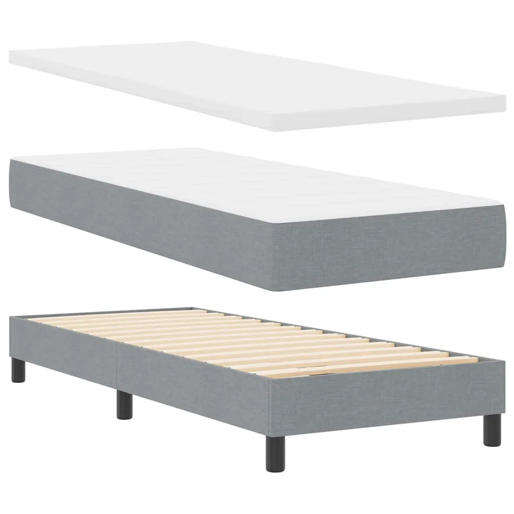 Letto a molle con testiera Grigio chiaro 200 x 80 cm Tessuto 3341132