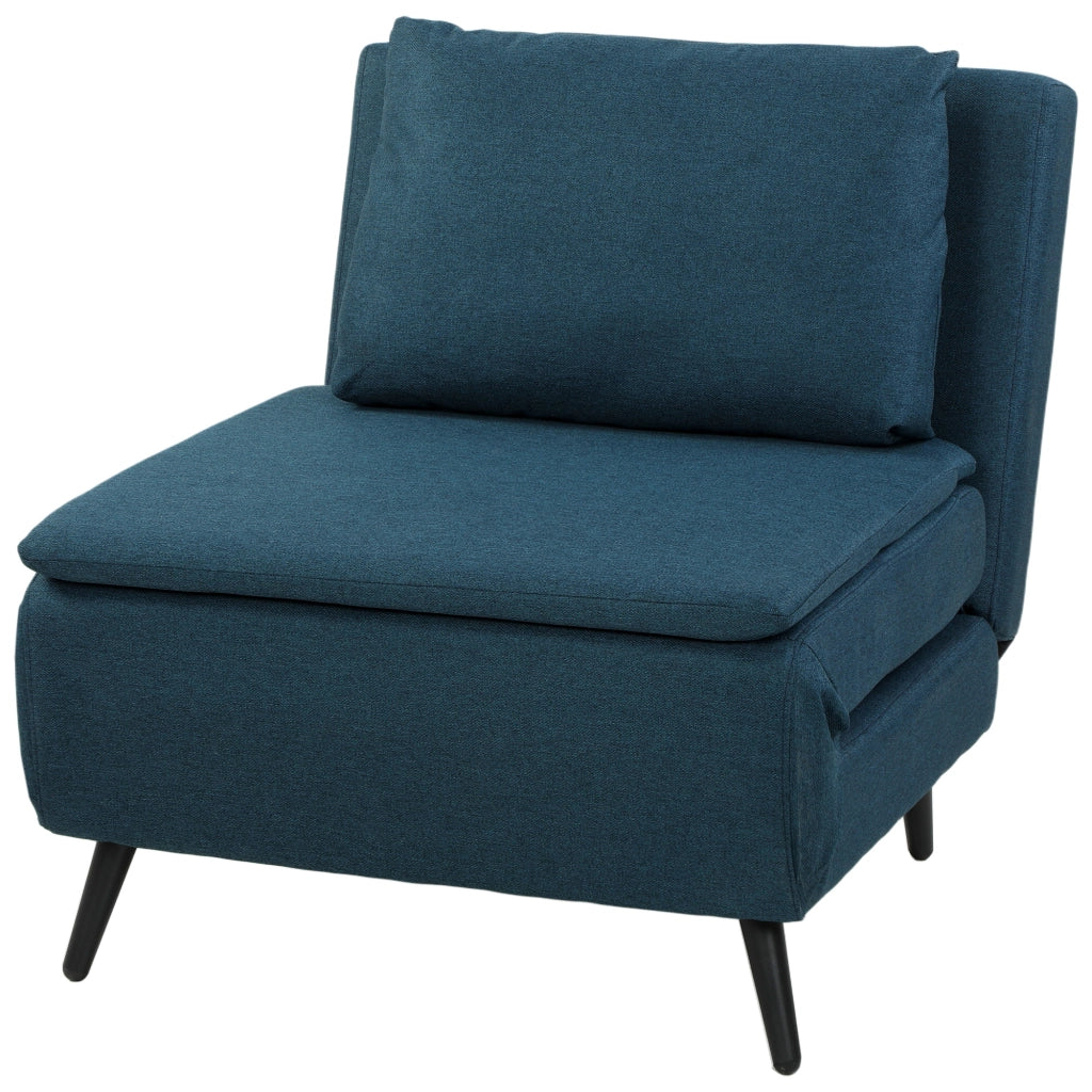 Poltrona letto clic-clac 1 posto ¨C Xylo ¨C Blu con schienale regolabile e cuscino