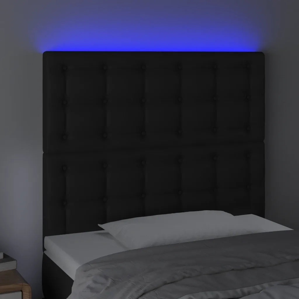 Testiera a LED-Testata con LED Nera 100x5x118/128 cm in Similpelle 799532