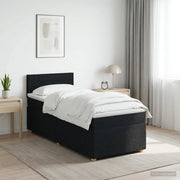 Letto box spring con materasso Nero 100 x 200 cm Tessuto 3450883
