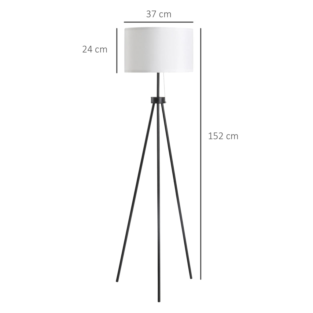 Lampada da Terra a Treppiede ¨C zephmum ¨C Metallo e Tela ?37x152 cm