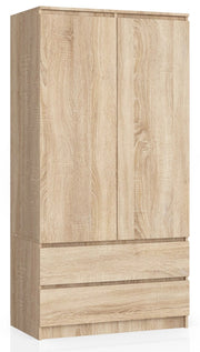 Armadio AKORD S90 Sonoma Quercia 90 cm 2 ante 2 cassetti 90x51x180 cm