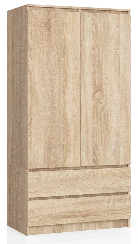 Armadio AKORD S90 Sonoma Quercia 90 cm 2 ante 2 cassetti 90x51x180 cm