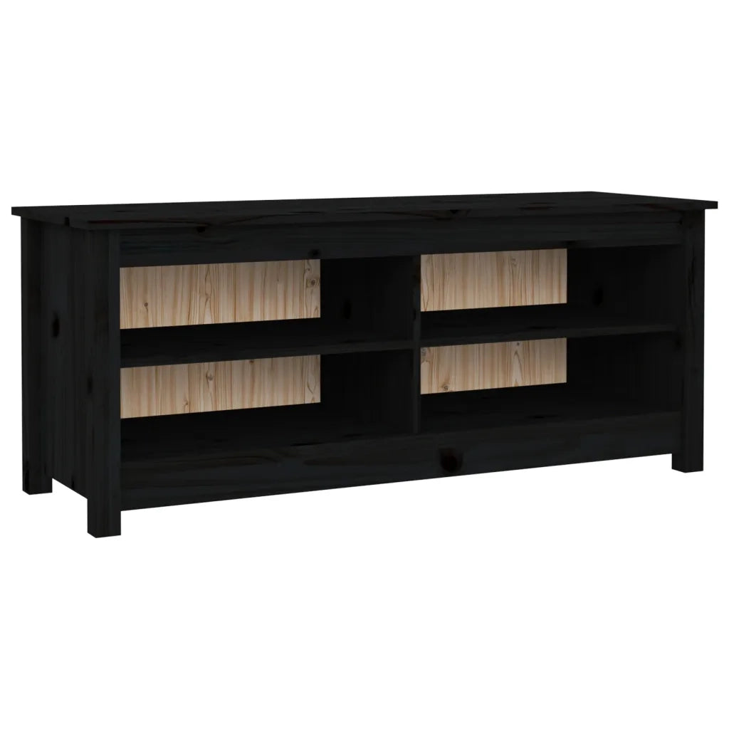Scarpiera | Mobile per scarpe Nera 110x38x45,5 cm in Legno Massello di Pino
