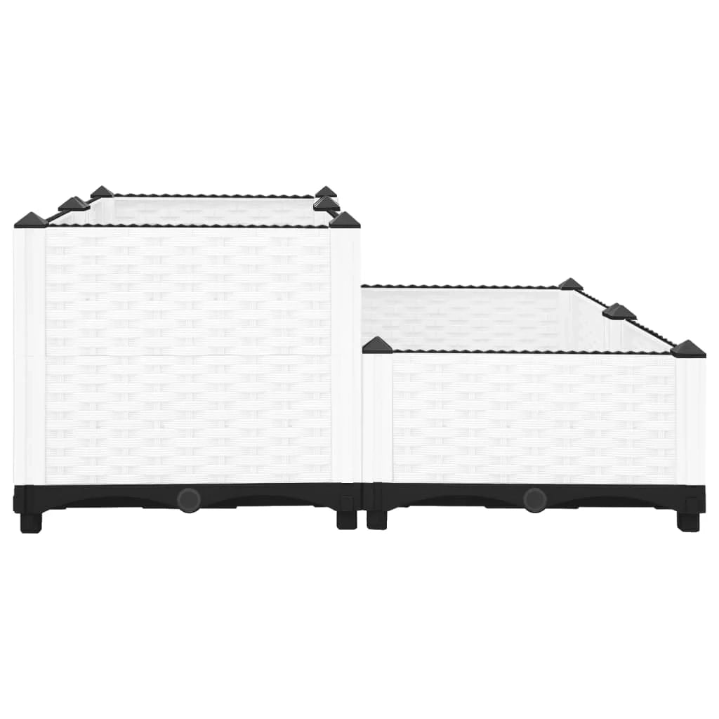 Fioriera rialzata per piante fiori terrazza giardino 80 x 80 x 38 cm polipropilene grigio 02_0039247
