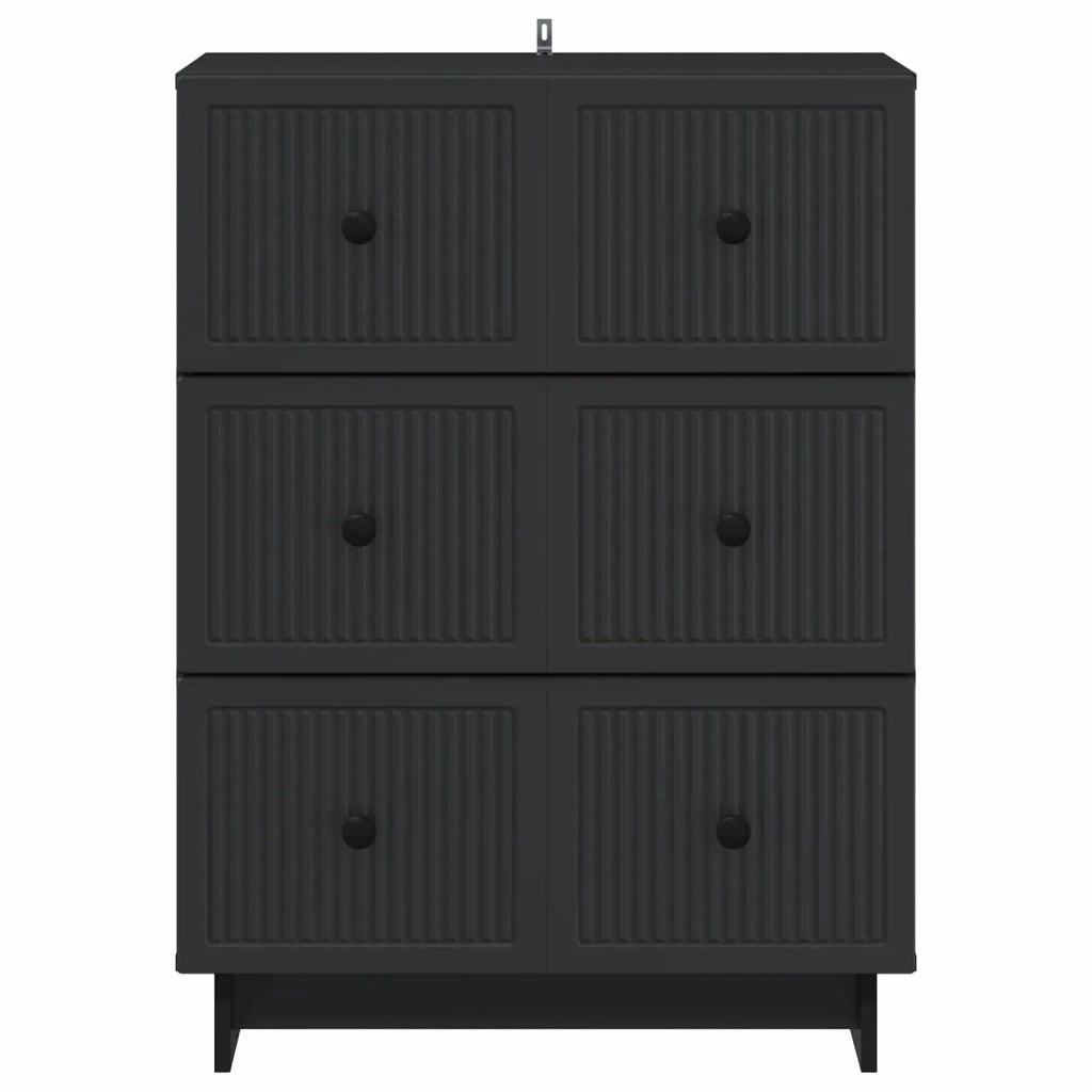 Mobile con Cassetti Nero 66 x 34,5 x 90 cm Legno ingegnerizzato 893916