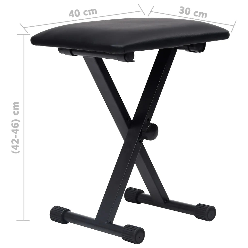 Set Supporto per Tastiera a Doppia Staffa con Sgabello Nero CFW1328249